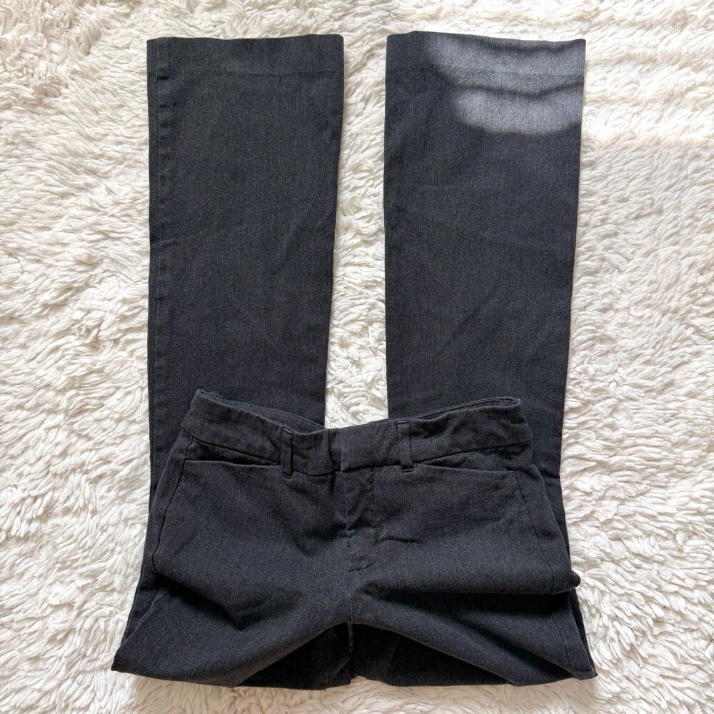Old Navy Gray High Rise Flared Trousers Dress Pants Office Siren Preppy Size 0